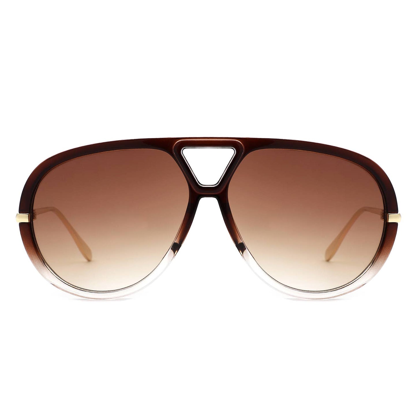 Retro Double Bridge Bold Fashion Aviator Sunglasses