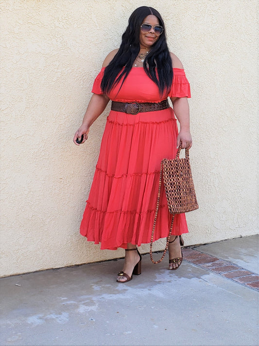 ROSARITA OFF THE SHOULDER MAXI DRESS