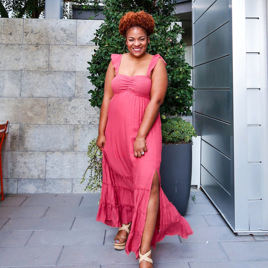 PAMELA PEASANT MAXI DRESS