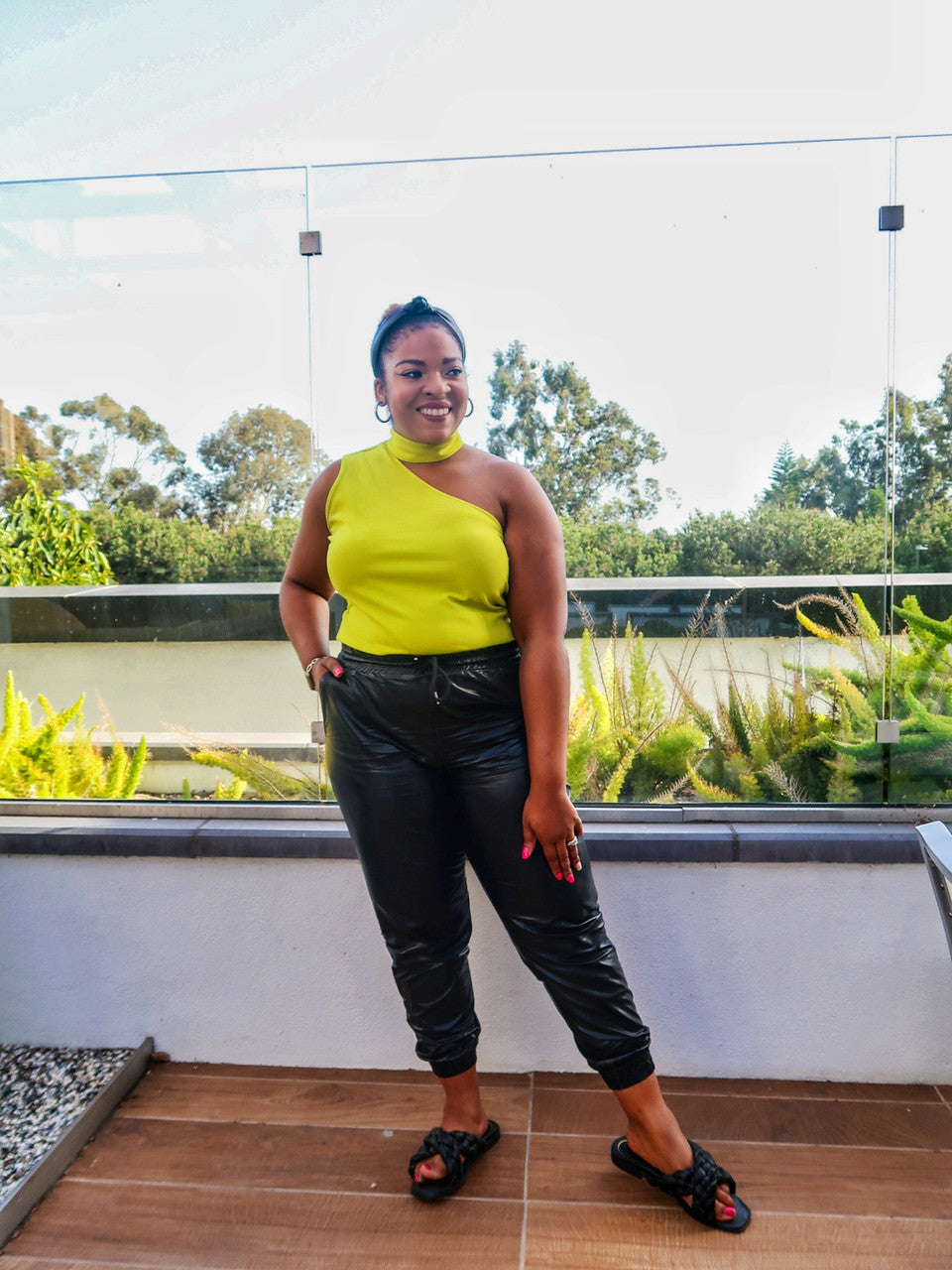 FAUX LEATHER JOGGERS