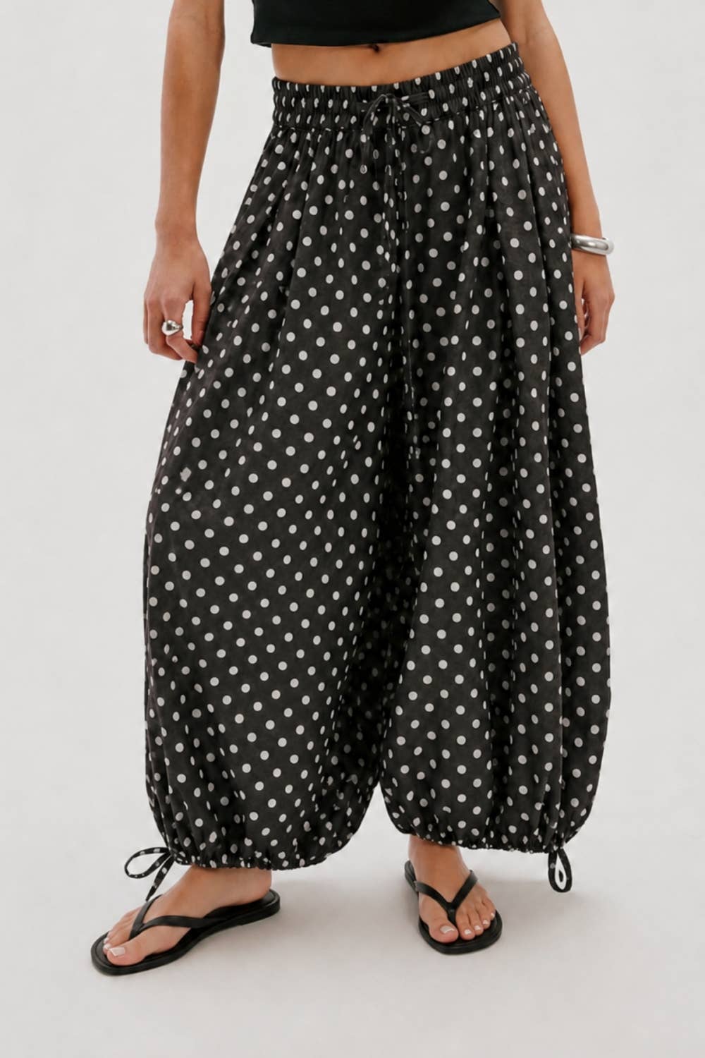 POLKA DOT BALLOON WIDE LEG PANTS
