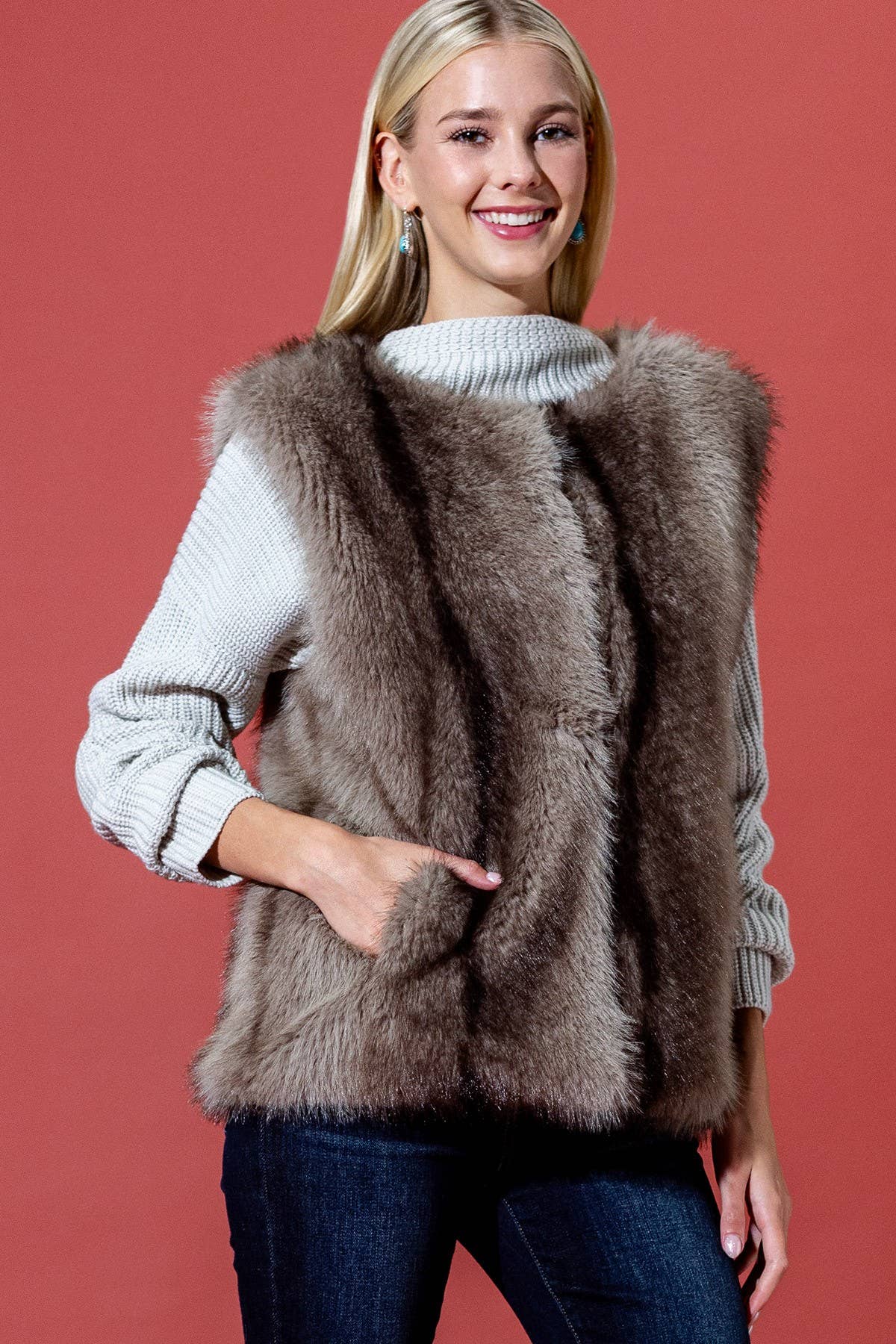 Faux Fur Longline Vest