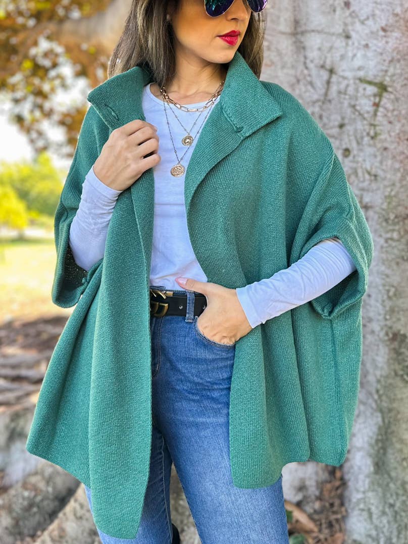 Solid Knitted Cardigan with Neck Button