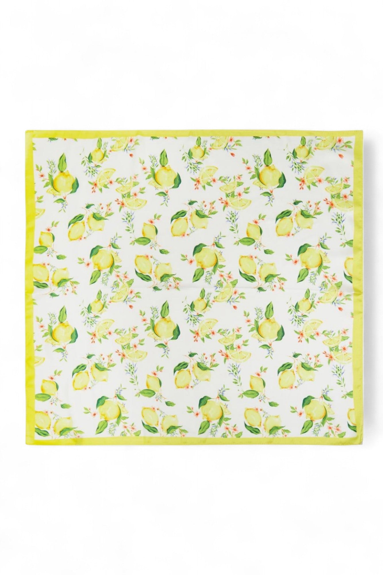 Lemon Print Silky Square Scarf