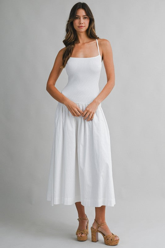Sainte-Maxime Back Lace Up Midi Dress