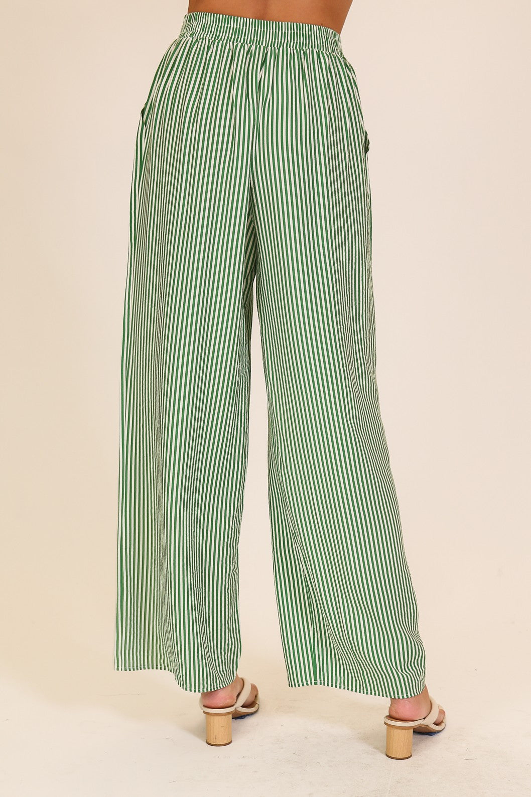 Capri Striped Wide-leg Pants