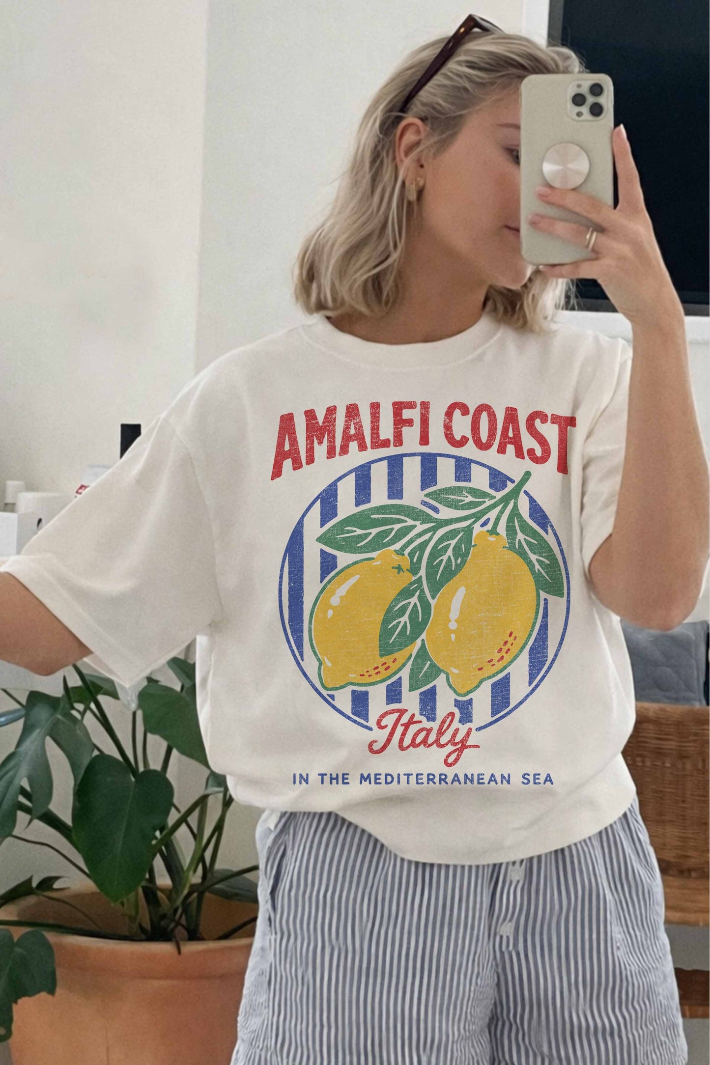 Amalfi Coast Italy Oversized Graphic Tee