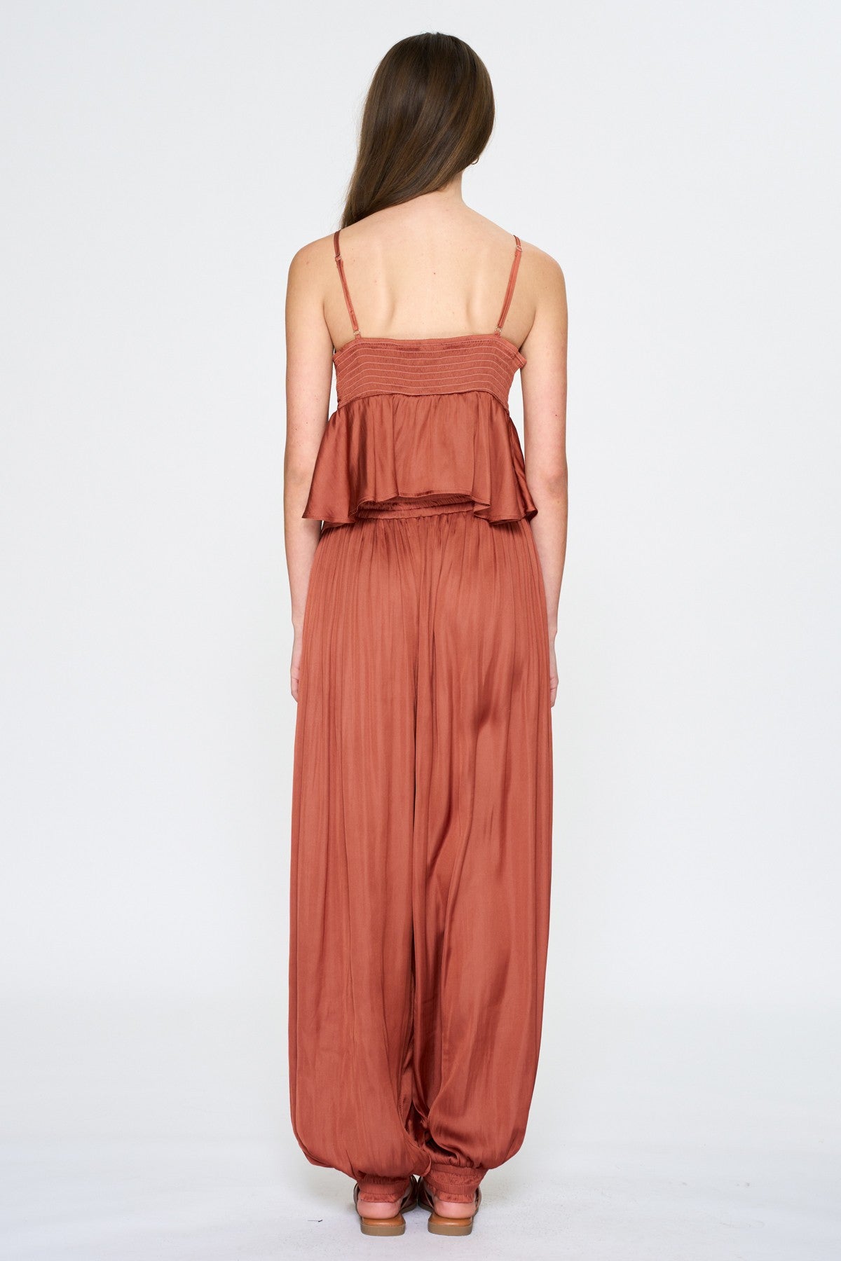 Ruched Cami Wide-leg Balloon Pants Set