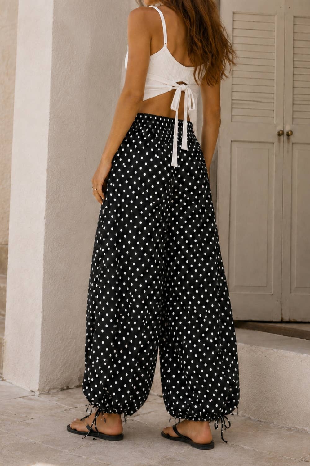 POLKA DOT BALLOON WIDE LEG PANTS