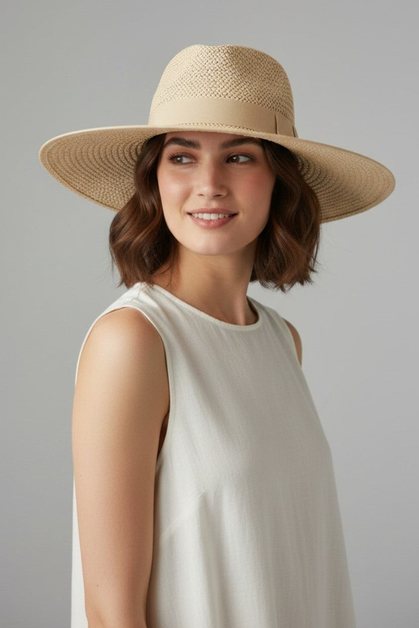 Wide Brim Straw Panama Sun Hat