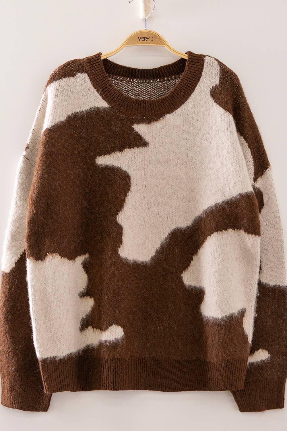 Western Cow Print Sweater