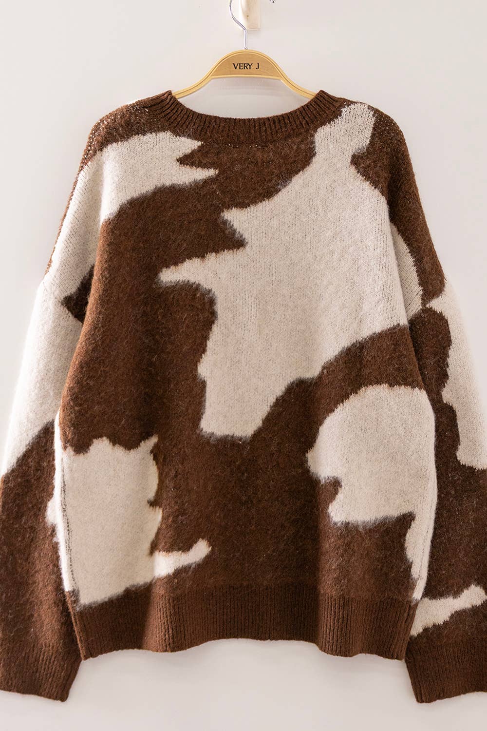Western Cow Print Sweater