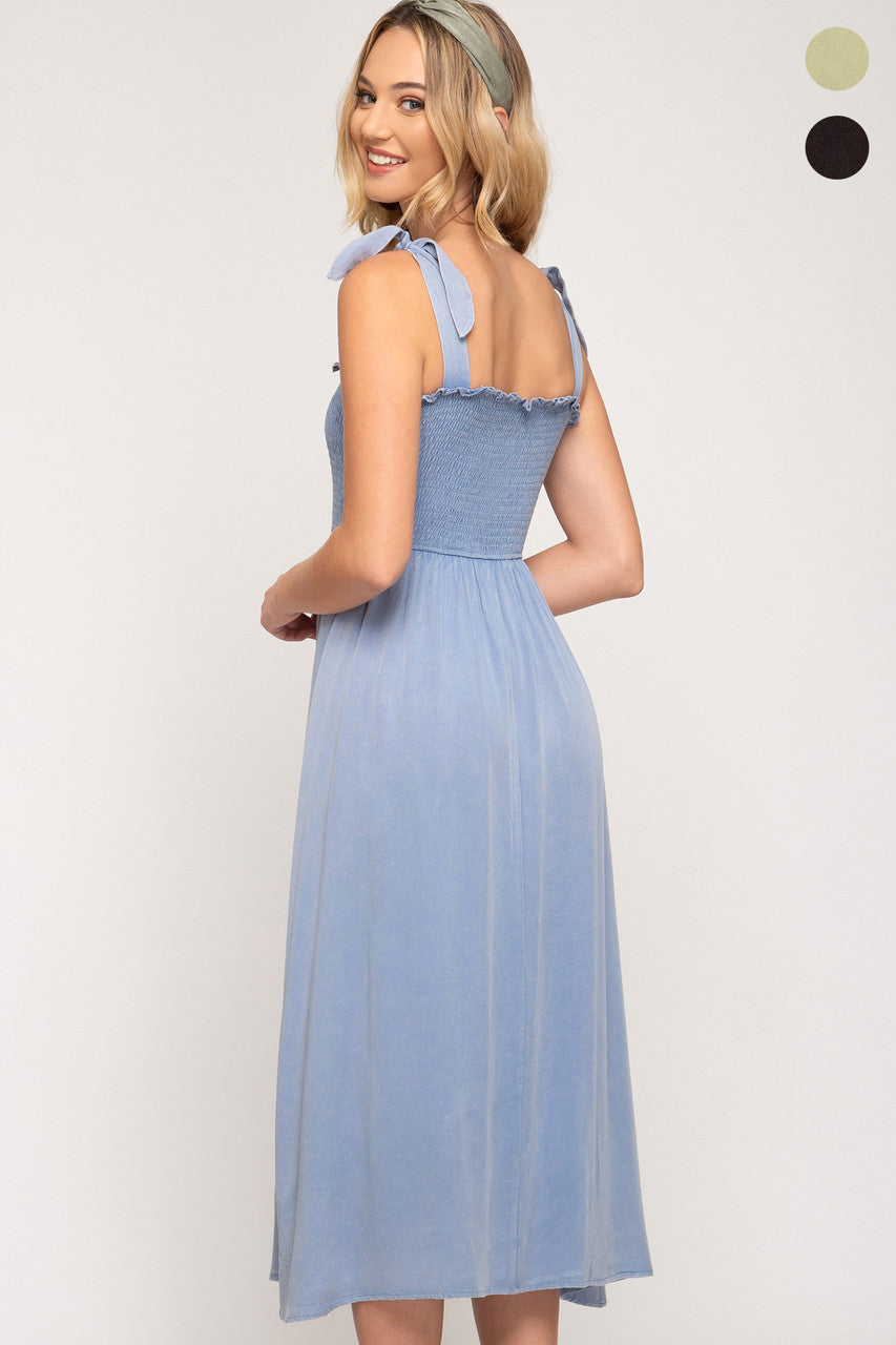 BLUE MIDI DRESS