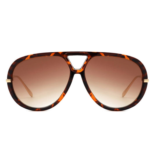 Retro Double Bridge Bold Fashion Aviator Sunglasses