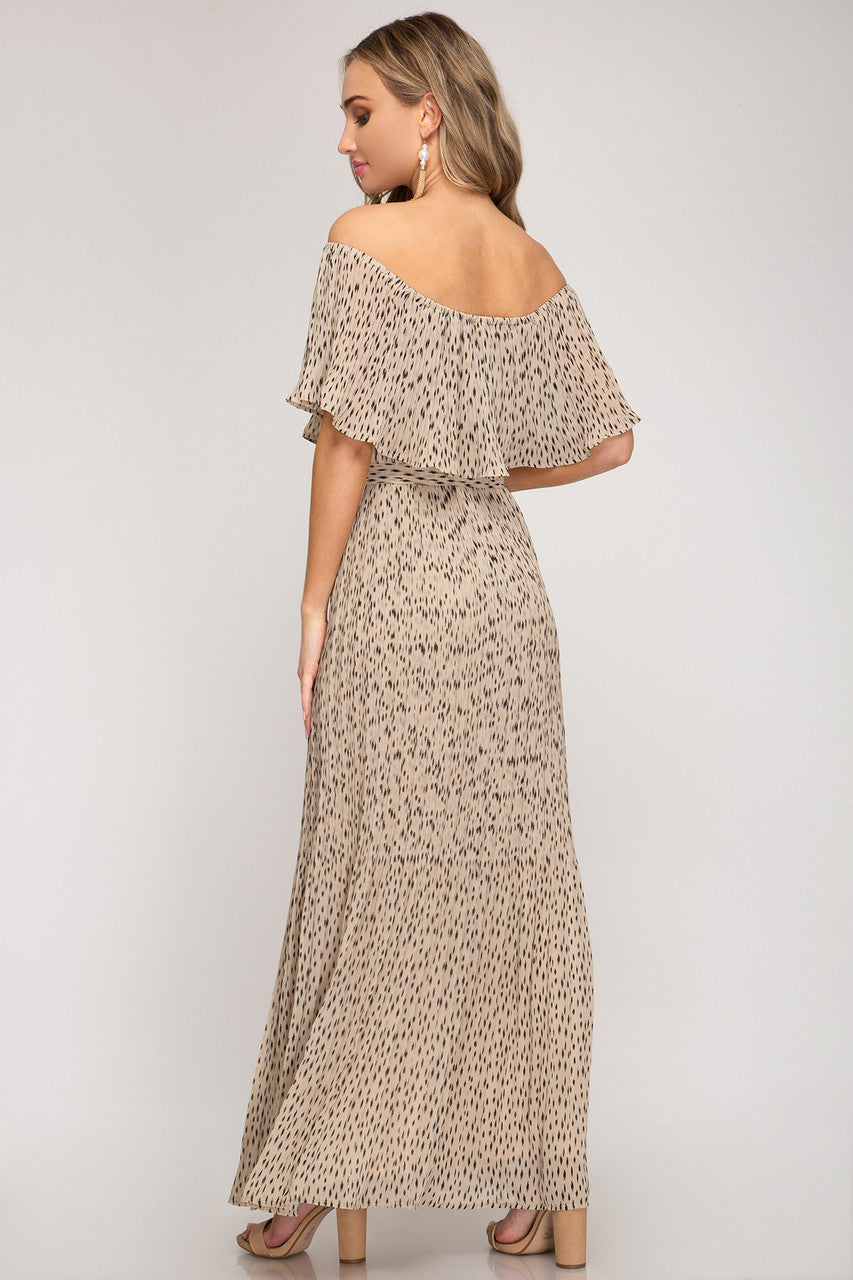 DELIGHTFUL PRINT OFF SHOULD MAXI