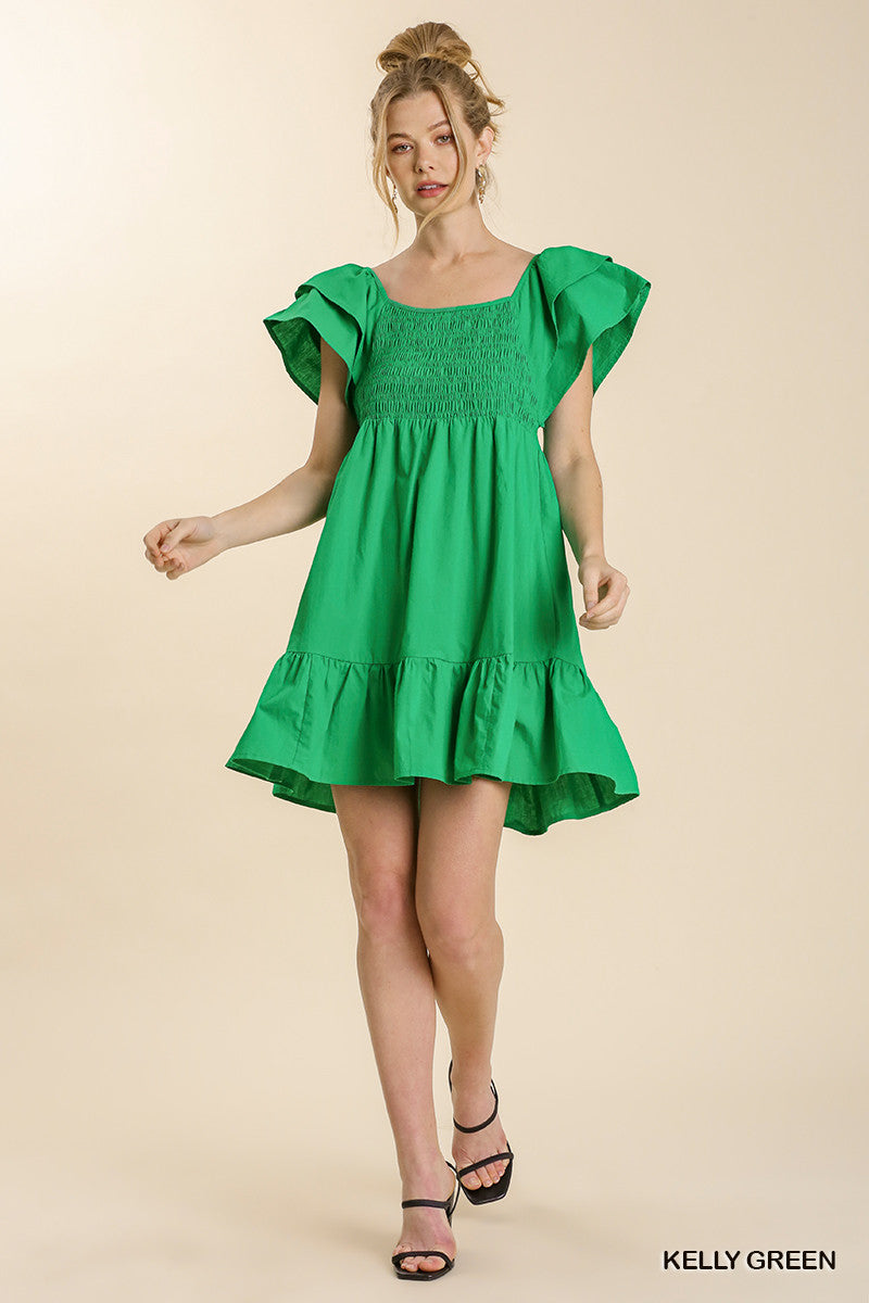 APRIL SMOCK TOP MINI DRESS