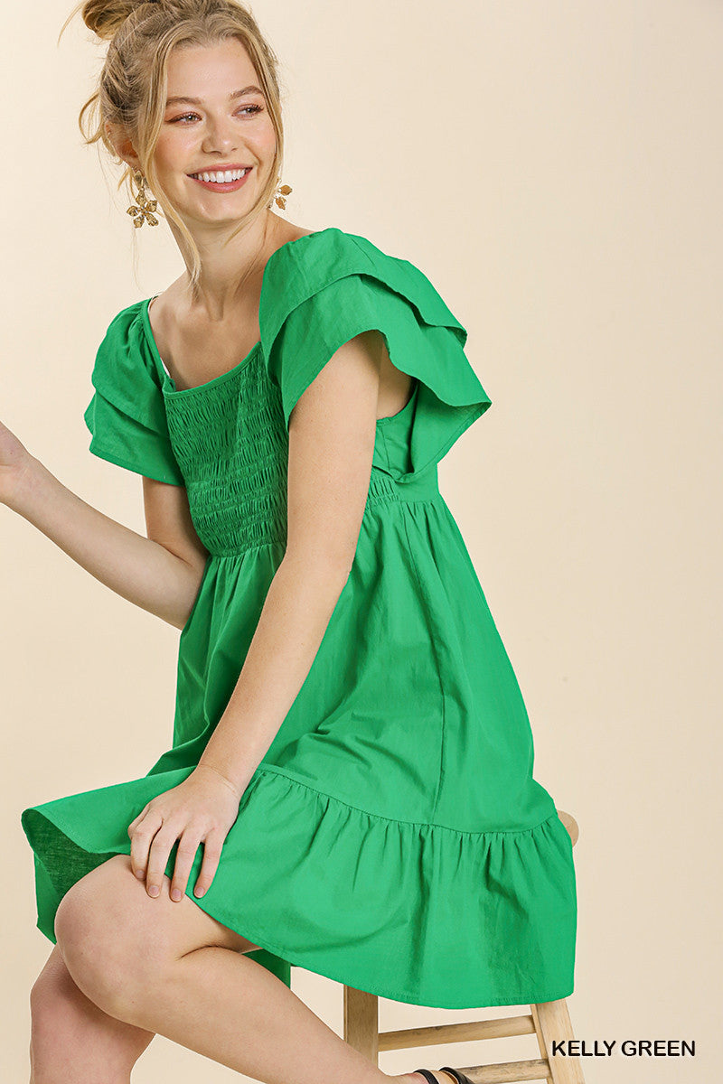 APRIL SMOCK TOP MINI DRESS