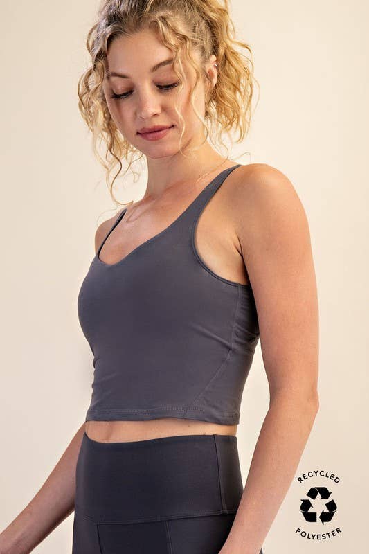 V Neckline Cropped Yoga Top