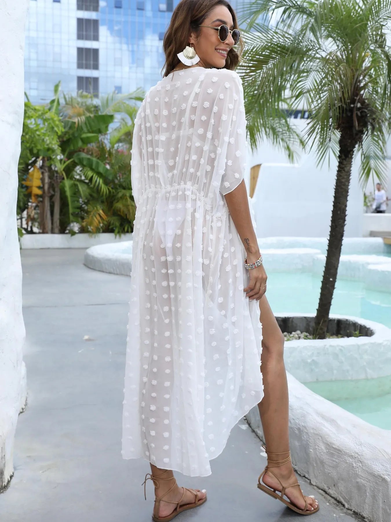 Swiss Dot Sheer Beach Cover Up Maxi Dress – RESORT-CHIC OMK BOUTIQUE