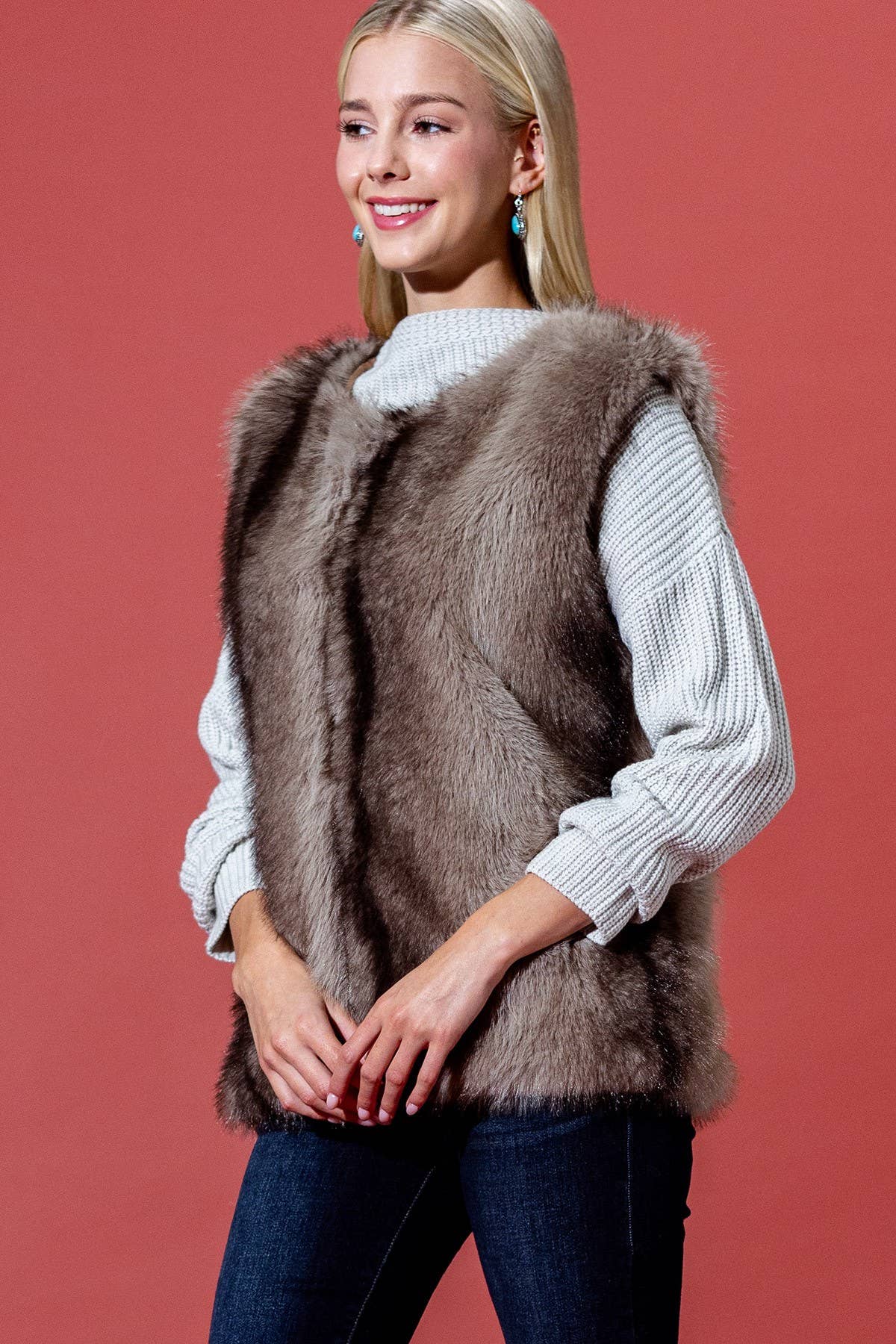 Faux Fur Longline Vest