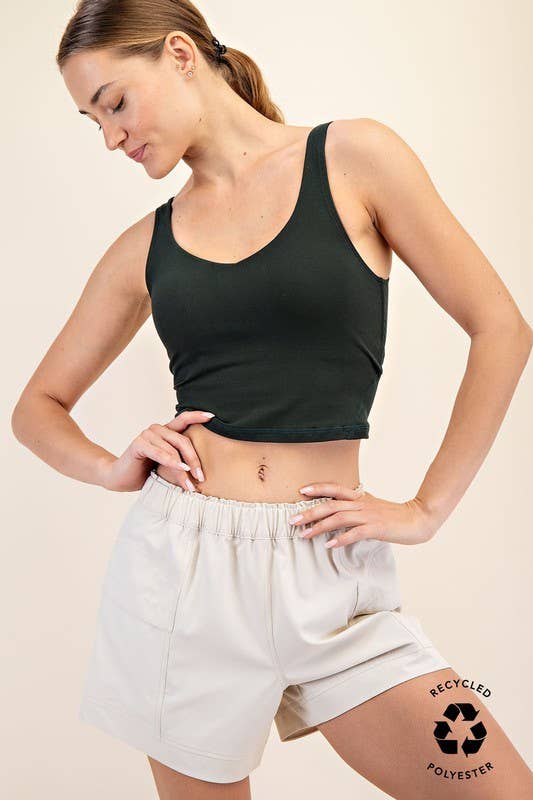 V Neckline Cropped Yoga Top