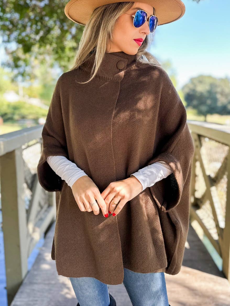 Solid Knitted Cardigan with Neck Button