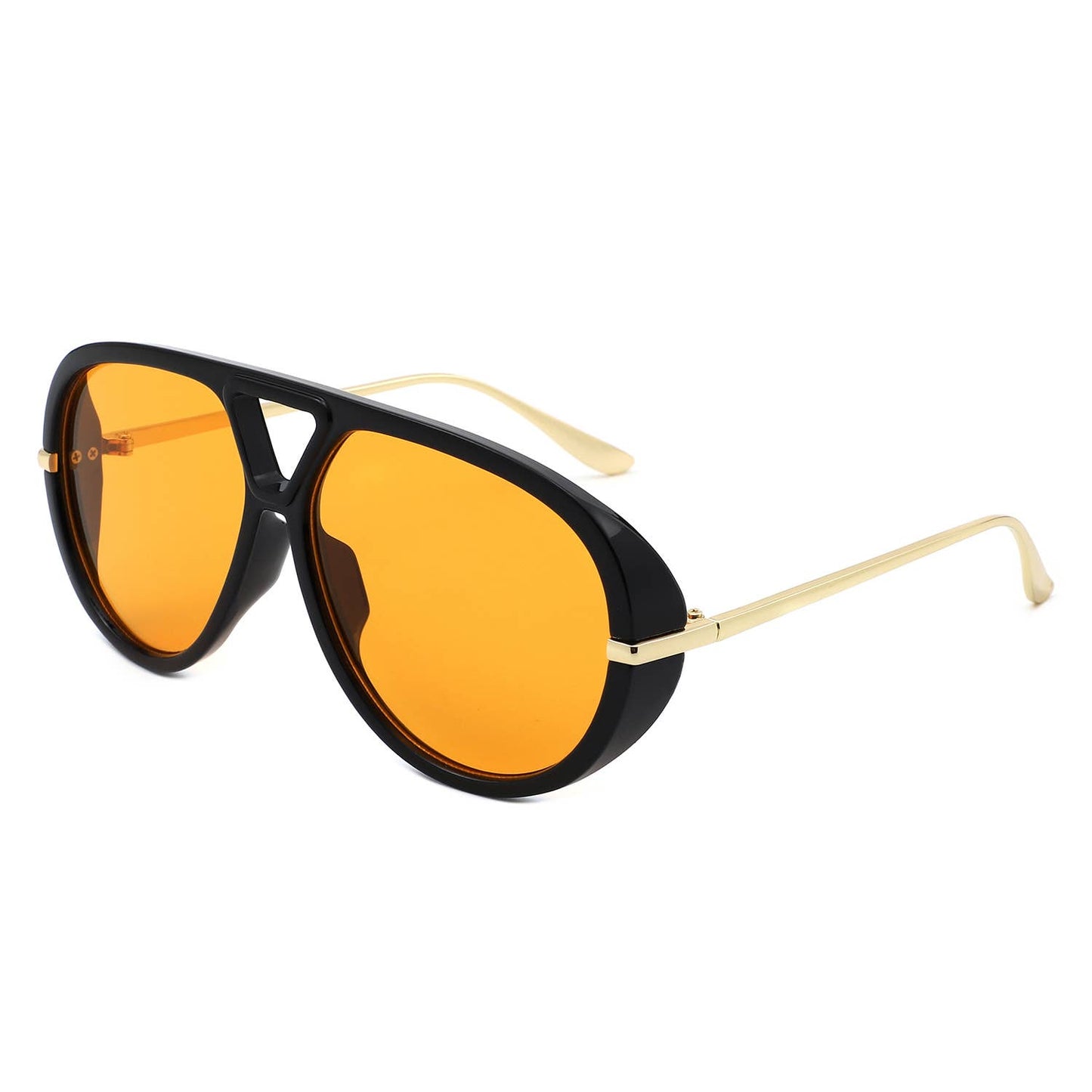 Retro Double Bridge Bold Fashion Aviator Sunglasses