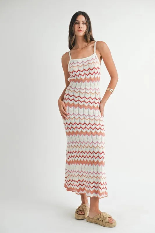 MABLE Lightweight Pointelle Chevron Knit Maxi Dress – RESORT-CHIC OMK  BOUTIQUE