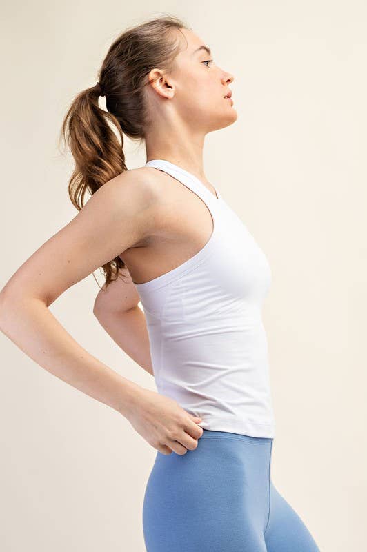 SLEEVELESS RACER BACK BUTTER SOFT TANK TOP