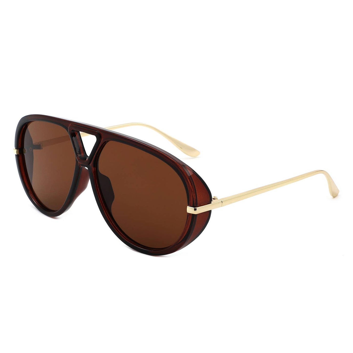 Retro Double Bridge Bold Fashion Aviator Sunglasses