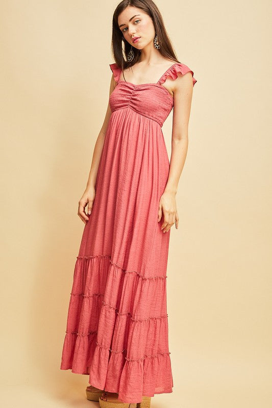 PAMELA PEASANT MAXI DRESS