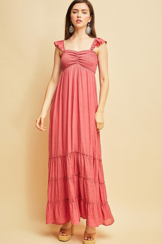 PAMELA PEASANT MAXI DRESS