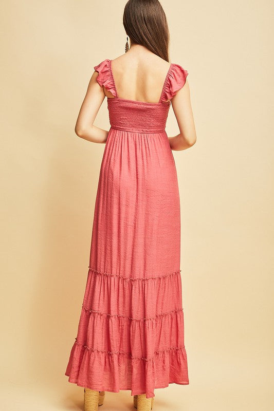 PAMELA PEASANT MAXI DRESS