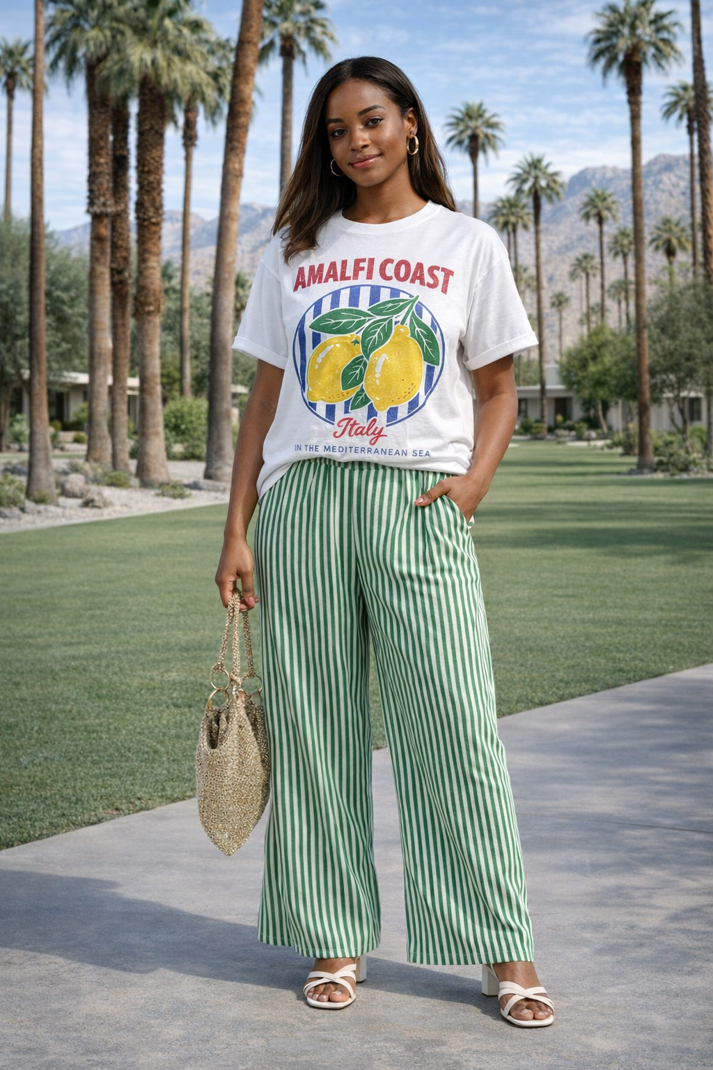 Amalfi Coast Italy Oversized Graphic Tee