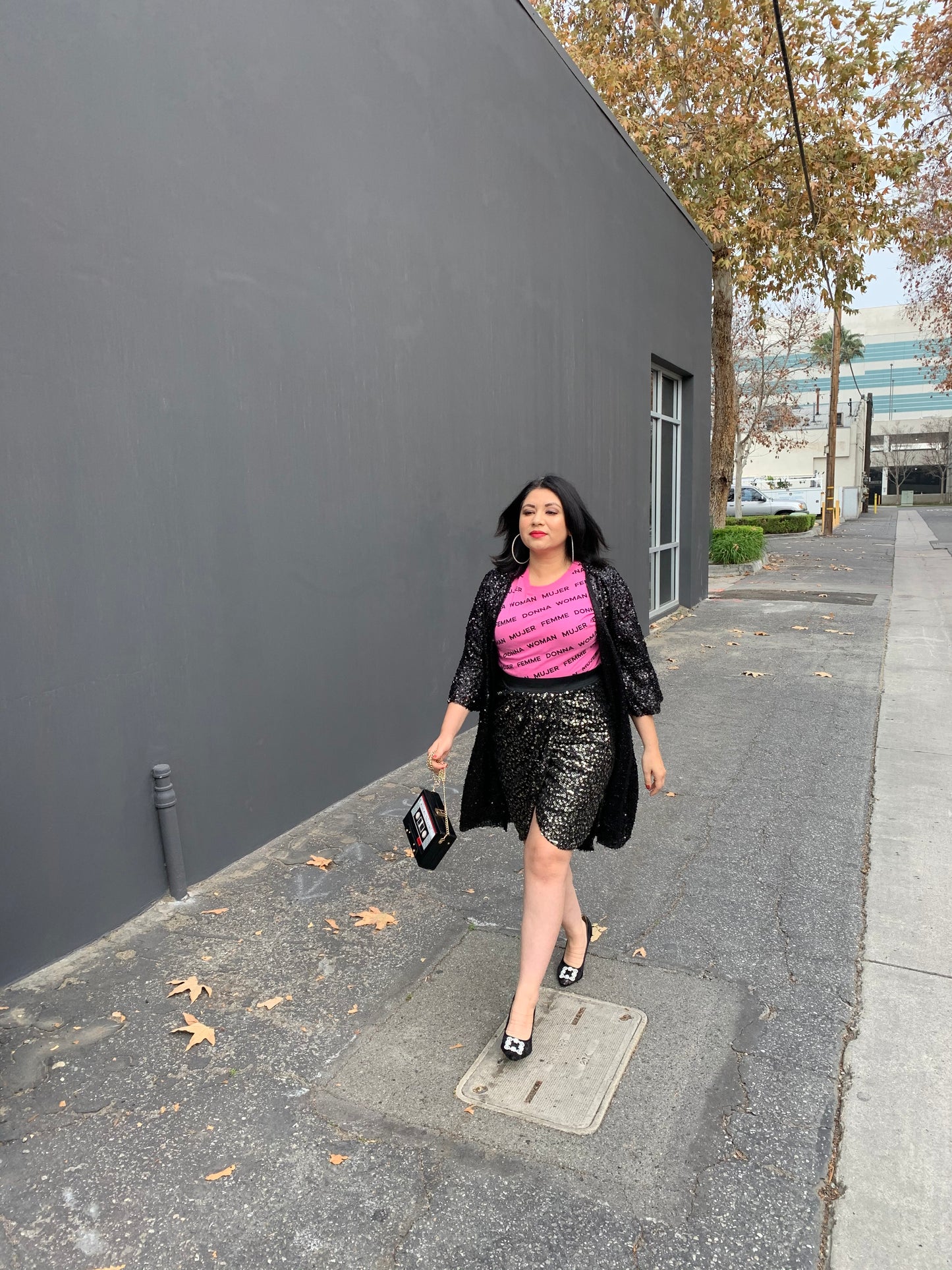 Draped Skirt w/Two Tone Sequins