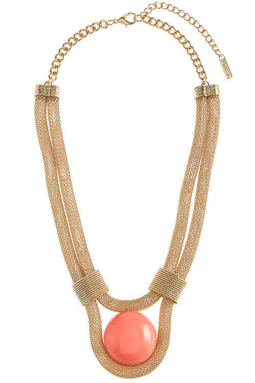 OVERSIZED COLORED DOME SNAKE CHAIN NECKLACE SET