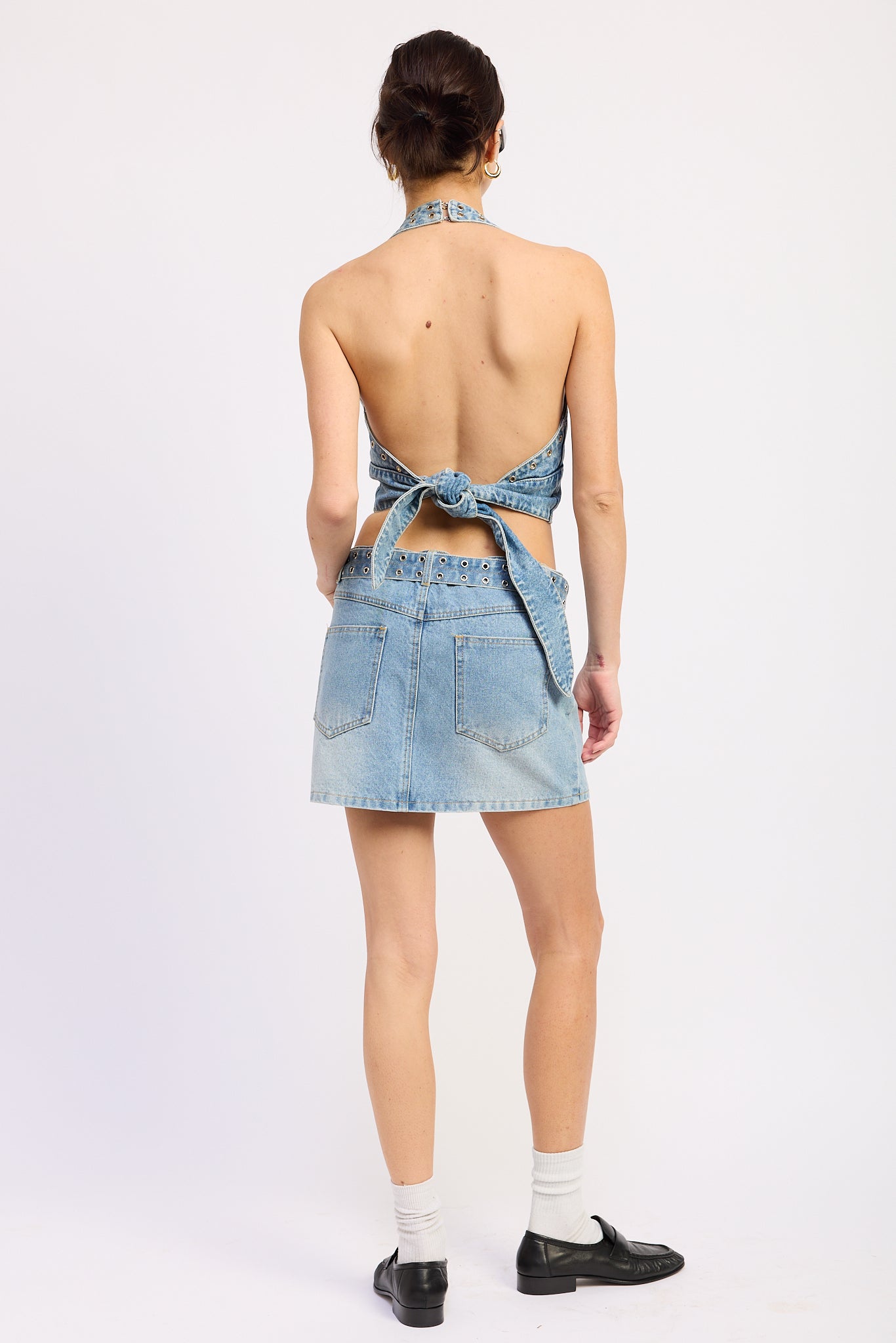 Leah Denim Halter Top