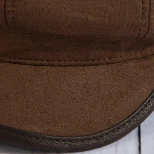 Vegan Leather Trim Newsboy Cabbie Hat