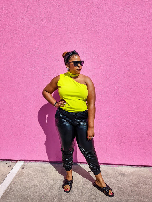 FAUX LEATHER JOGGERS