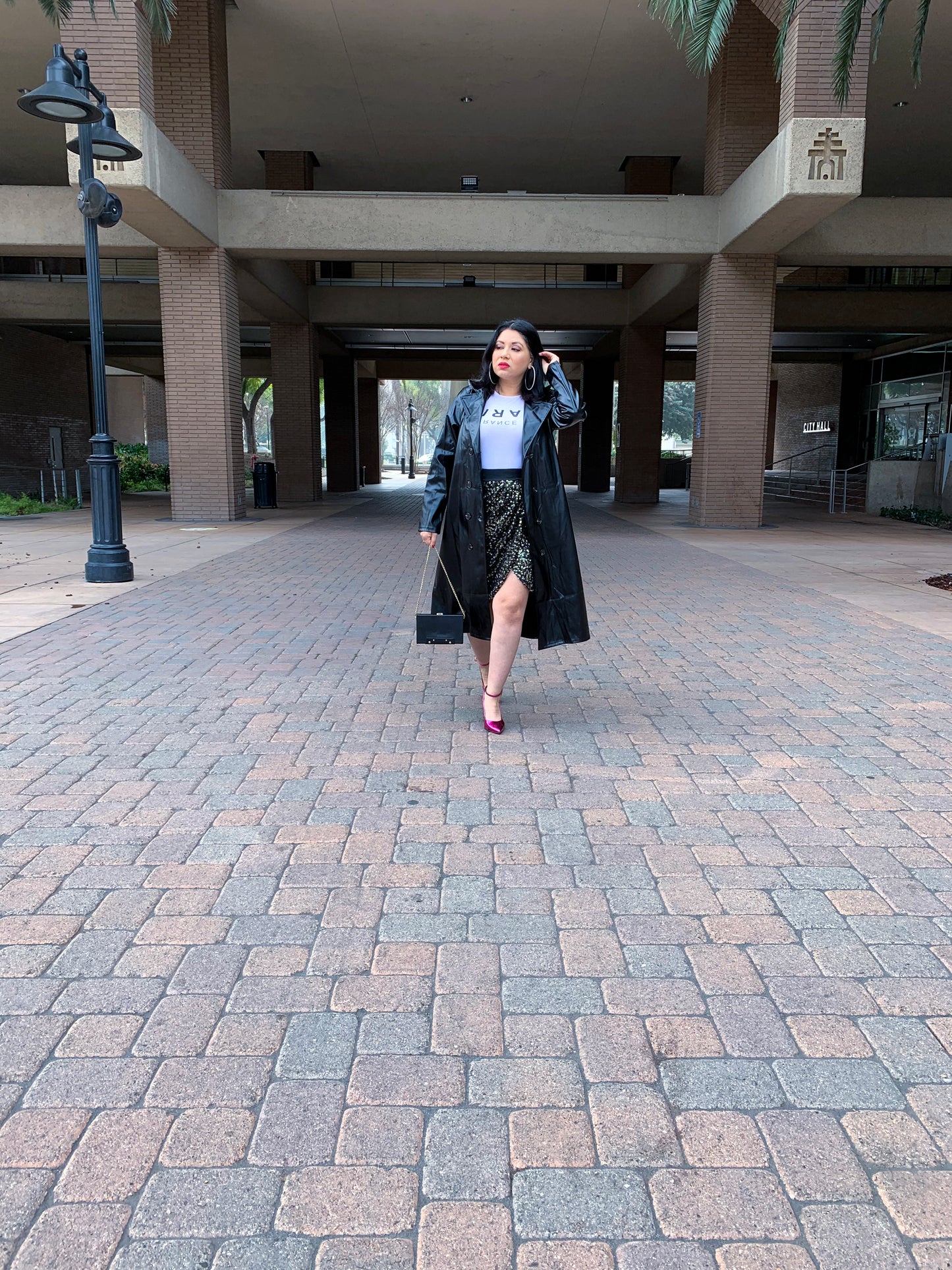 Draped Skirt w/Two Tone Sequins