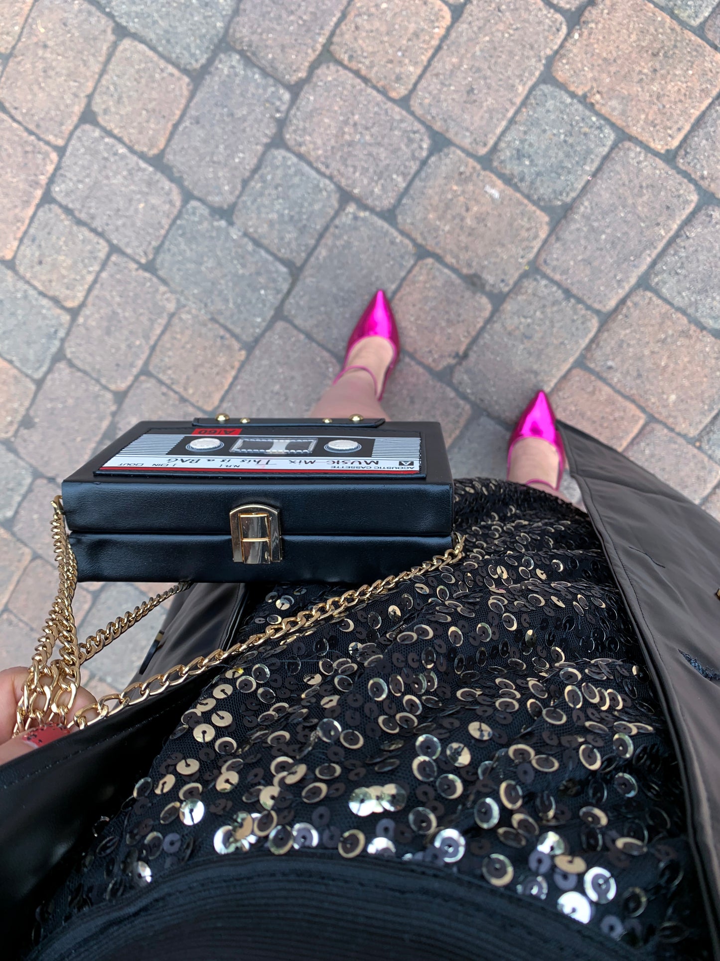 Draped Skirt w/Two Tone Sequins