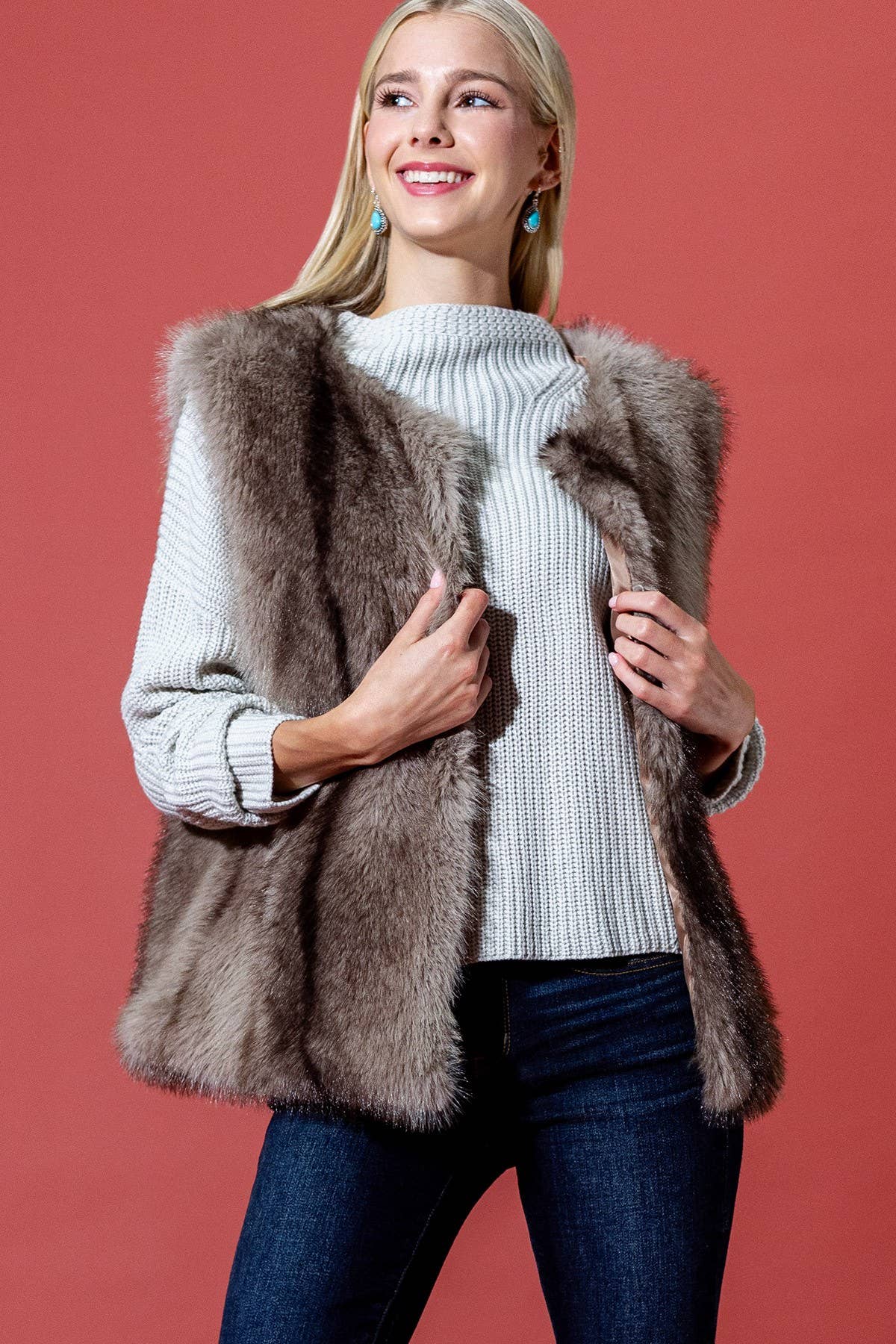 Faux Fur Longline Vest
