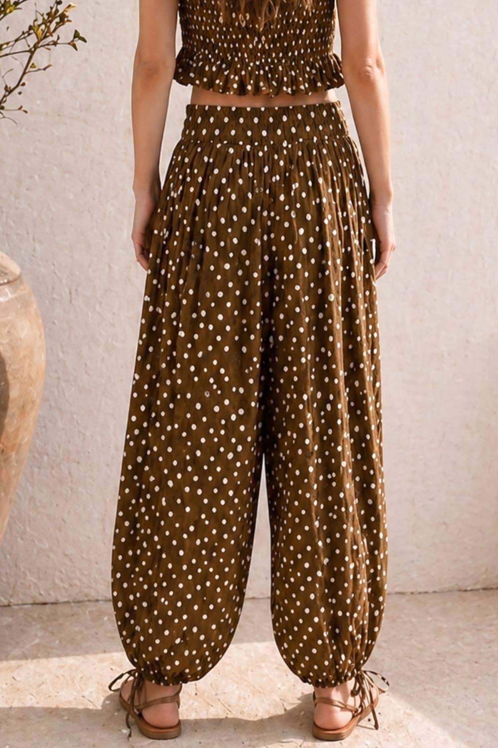 POLKA DOT BALLOON WIDE LEG PANTS