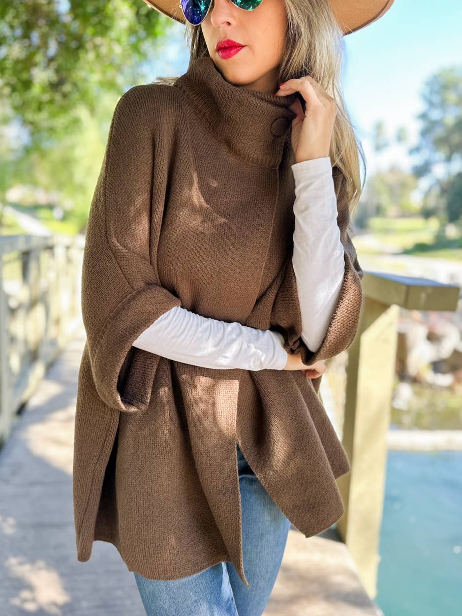 Solid Knitted Cardigan with Neck Button