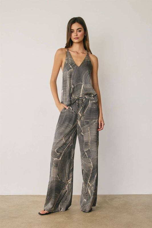 Abstract Relaxed Wide Leg Pants & Top