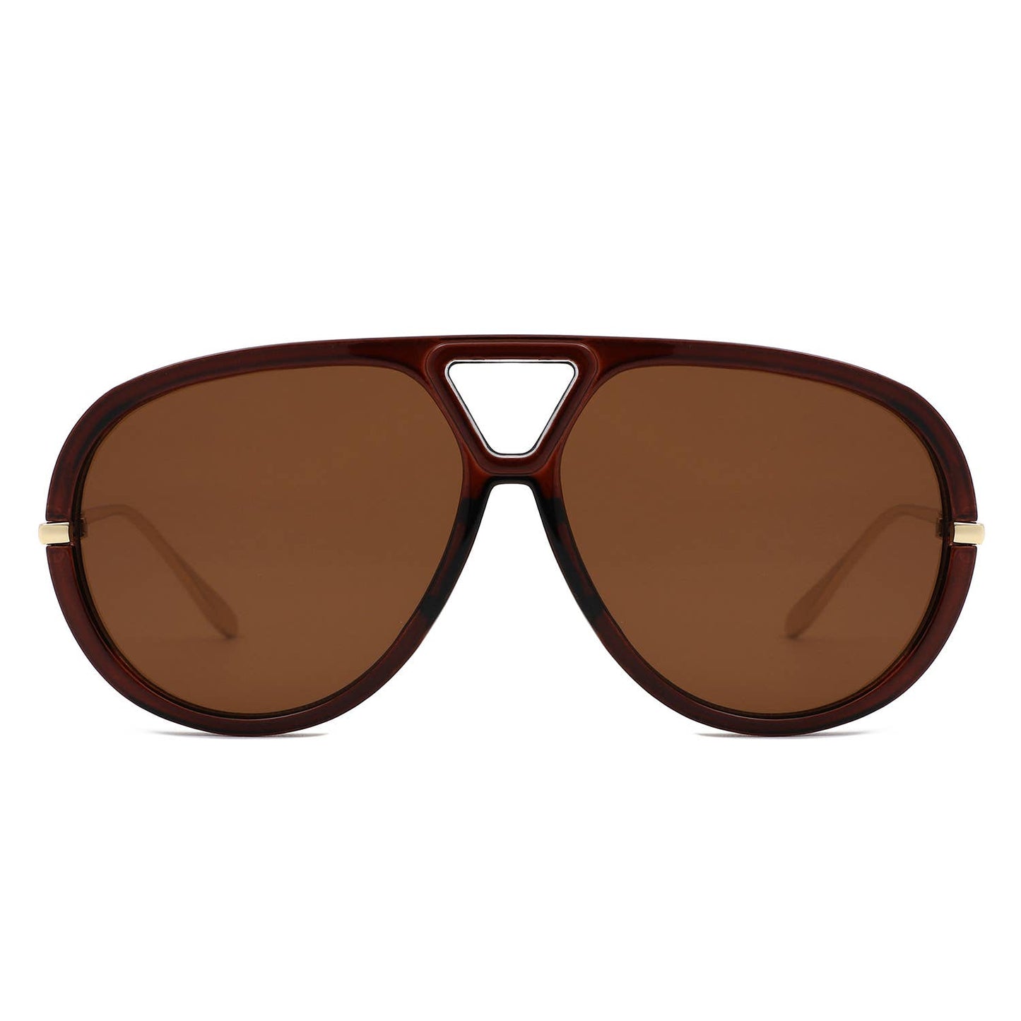 Retro Double Bridge Bold Fashion Aviator Sunglasses