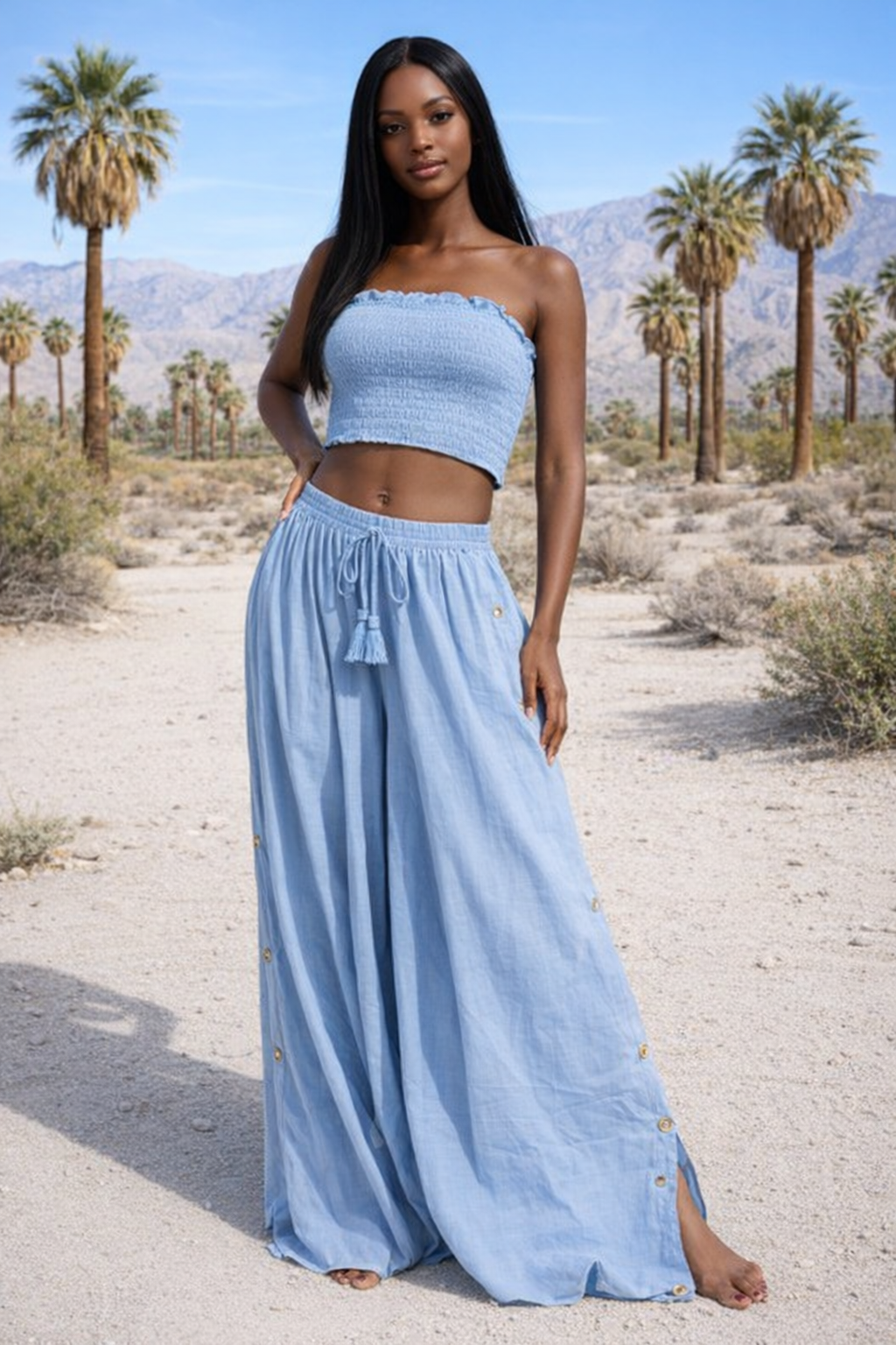 DUSTY BLUE SAMANTHA PANT SET