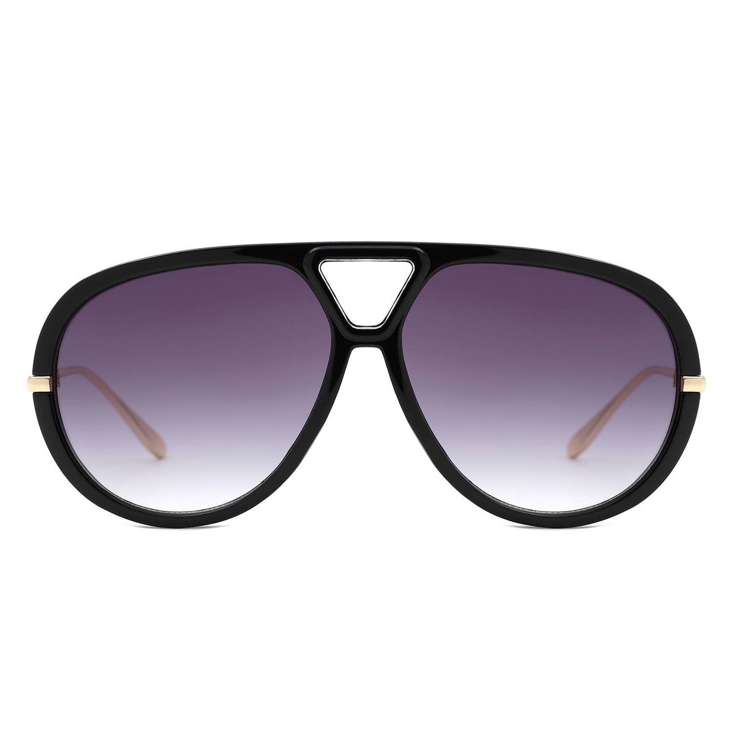 Retro Double Bridge Bold Fashion Aviator Sunglasses