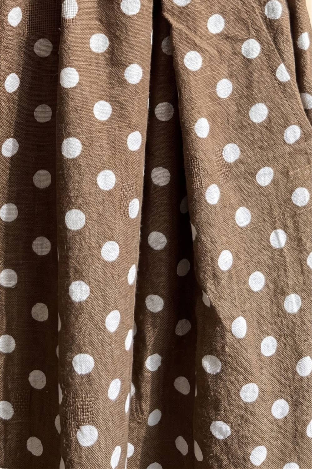 SMOCKED POLKA DOT TANK TOP