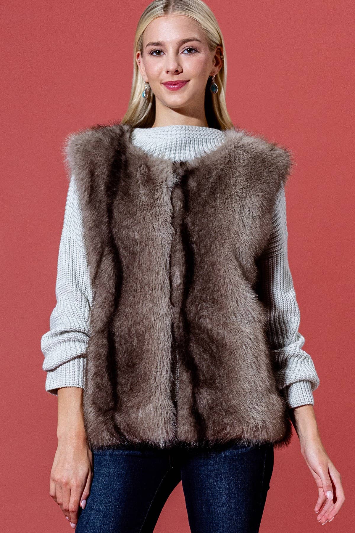 Faux Fur Longline Vest